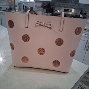 Kate Spade Pink Polka Dot Tote Bag
